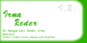 irma reder business card